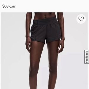 Lululemon 2.5 Hotty Shorts size 0